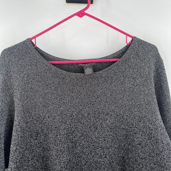 Chelsea & Theodore Top Size 2X Ombre Metallic Sparkle Asymmetrical Curvy Plus - Picture 5 of 12